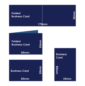 Business Cards Size Chart