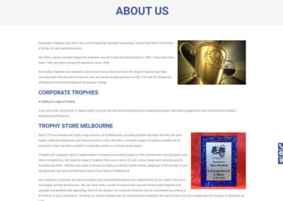Persinality Trophies - About Us Page