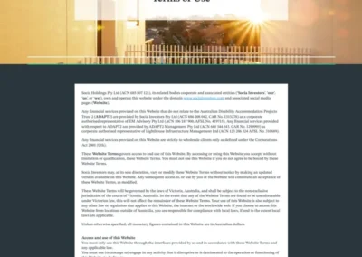 Socia Investors - Terms of Use